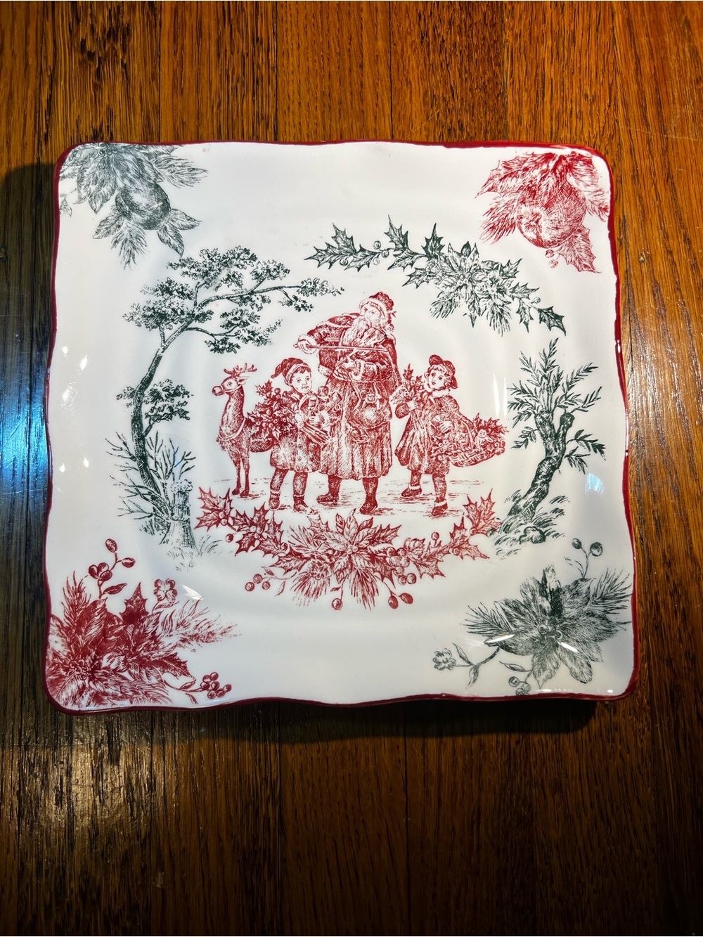 Christmas Toile Plates (4) Made in China